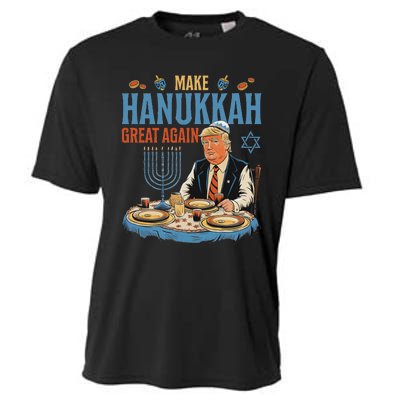 Jewish Celebrate Hanukkah Great Again President Trump Cooling Performance Crew T-Shirt