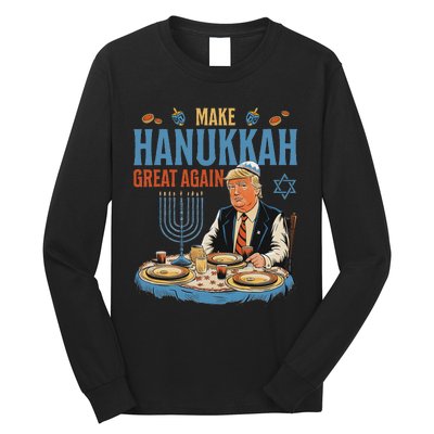 Jewish Celebrate Hanukkah Great Again President Trump Long Sleeve Shirt