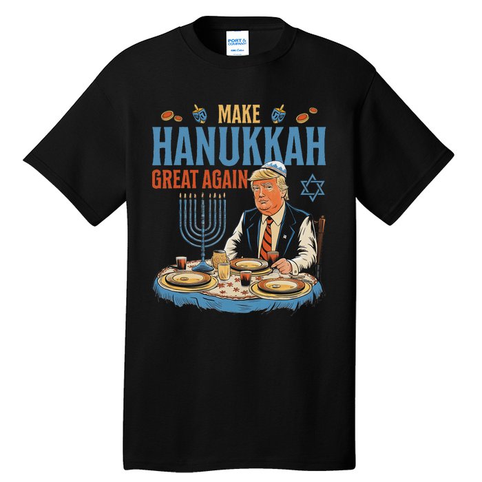 Jewish Celebrate Hanukkah Great Again President Trump Tall T-Shirt