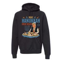 Jewish Celebrate Hanukkah Great Again President Trump Premium Hoodie