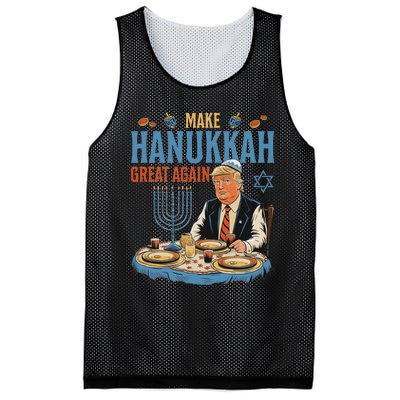 Jewish Celebrate Hanukkah Great Again President Trump Mesh Reversible Basketball Jersey Tank