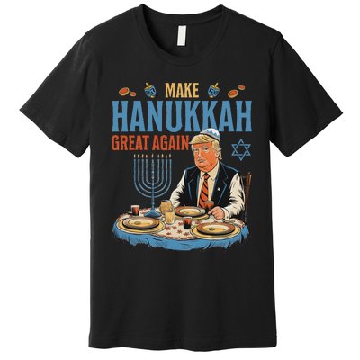 Jewish Celebrate Hanukkah Great Again President Trump Premium T-Shirt