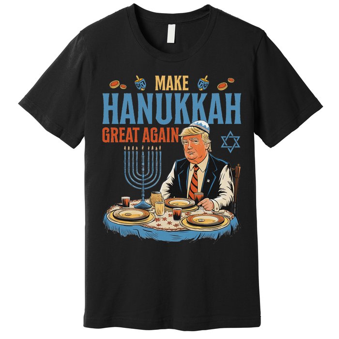 Jewish Celebrate Hanukkah Great Again President Trump Premium T-Shirt