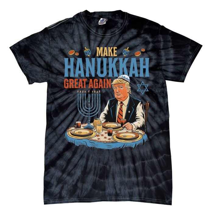 Jewish Celebrate Hanukkah Great Again President Trump Tie-Dye T-Shirt