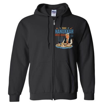 Jewish Celebrate Hanukkah Great Again President Trump Full Zip Hoodie