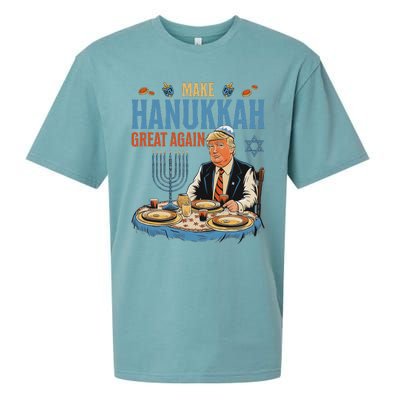 Jewish Celebrate Hanukkah Great Again President Trump Sueded Cloud Jersey T-Shirt