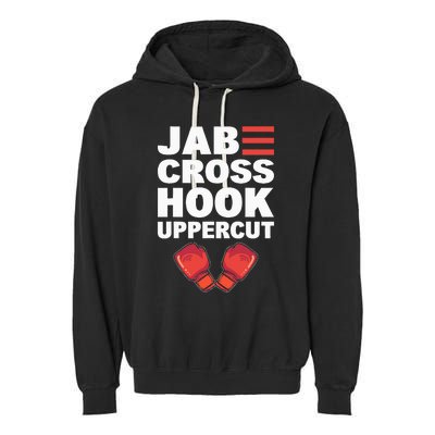 Jab Cross Hook Uppercut Professional Kickboxer Garment-Dyed Fleece Hoodie