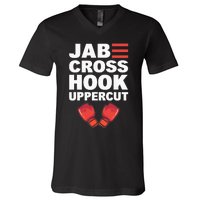 Jab Cross Hook Uppercut Professional Kickboxer V-Neck T-Shirt