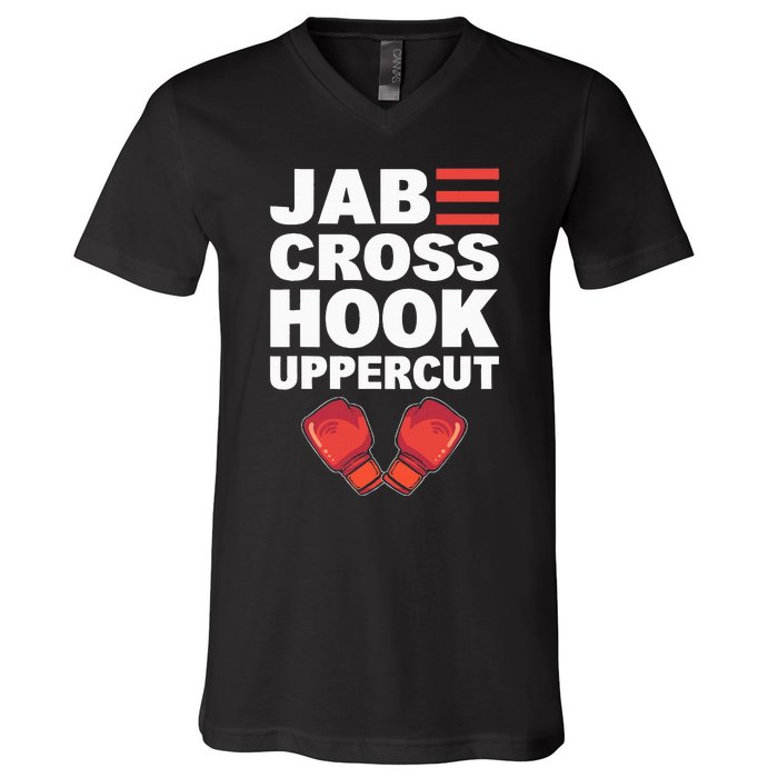 Jab Cross Hook Uppercut Professional Kickboxer V-Neck T-Shirt