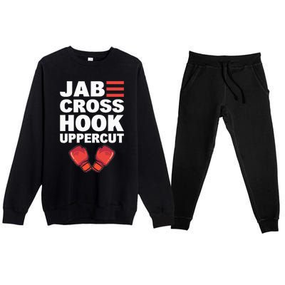 Jab Cross Hook Uppercut Professional Kickboxer Premium Crewneck Sweatsuit Set