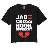 Jab Cross Hook Uppercut Professional Kickboxer Women's Crop Top Tee