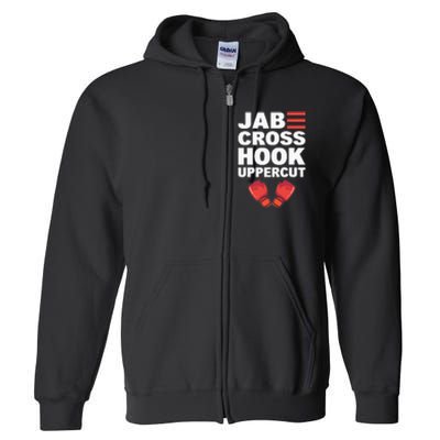 Jab Cross Hook Uppercut Professional Kickboxer Full Zip Hoodie