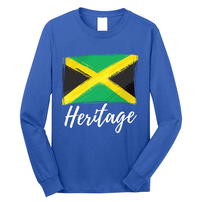 Jamaica Caribbean Heritage Flag Proud Caribbean Jamaican Dna Funny Gift Long Sleeve Shirt