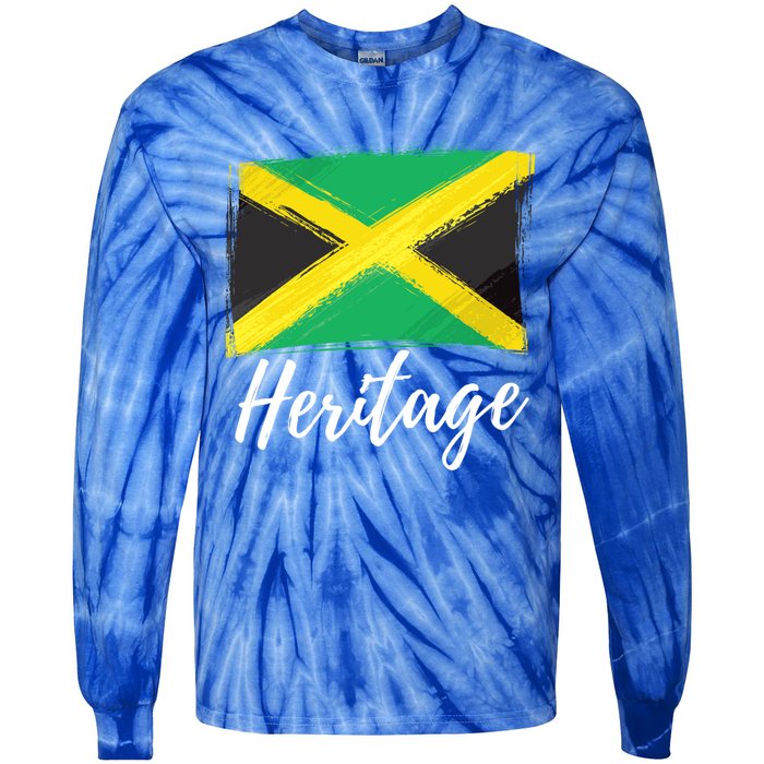 Jamaica Caribbean Heritage Flag Proud Caribbean Jamaican Dna Funny Gift Tie-Dye Long Sleeve Shirt