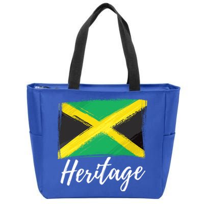 Jamaica Caribbean Heritage Flag Proud Caribbean Jamaican Dna Funny Gift Zip Tote Bag