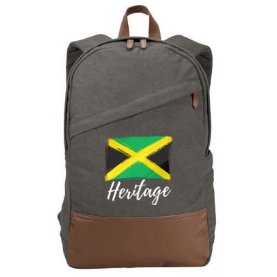 Jamaica Caribbean Heritage Flag Proud Caribbean Jamaican Dna Funny Gift Cotton Canvas Backpack