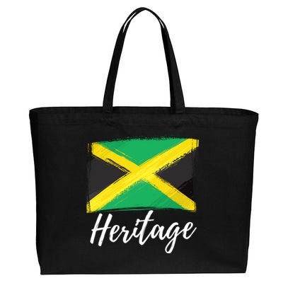 Jamaica Caribbean Heritage Flag Proud Caribbean Jamaican Dna Funny Gift Cotton Canvas Jumbo Tote