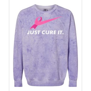 Just Cure It Breast Cancer Awareness Colorblast Crewneck Sweatshirt