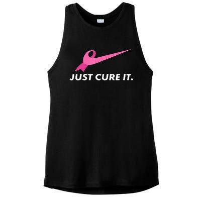 Just Cure It Breast Cancer Awareness Ladies PosiCharge Tri-Blend Wicking Tank