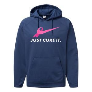 Just Cure It Breast Cancer Awareness Performance Fleece Hoodie