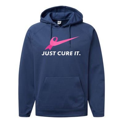 Just Cure It Breast Cancer Awareness Performance Fleece Hoodie