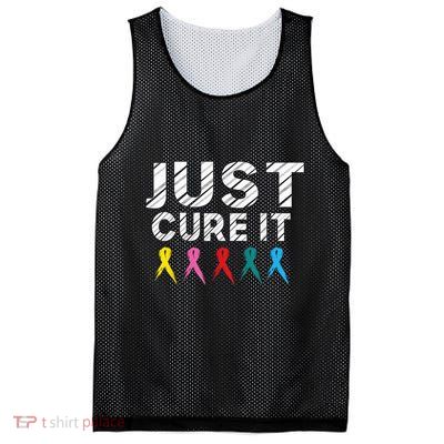 Just Cure It Tee  Wo Kid Cancer Survivors Fight It Mesh Reversible Basketball Jersey Tank