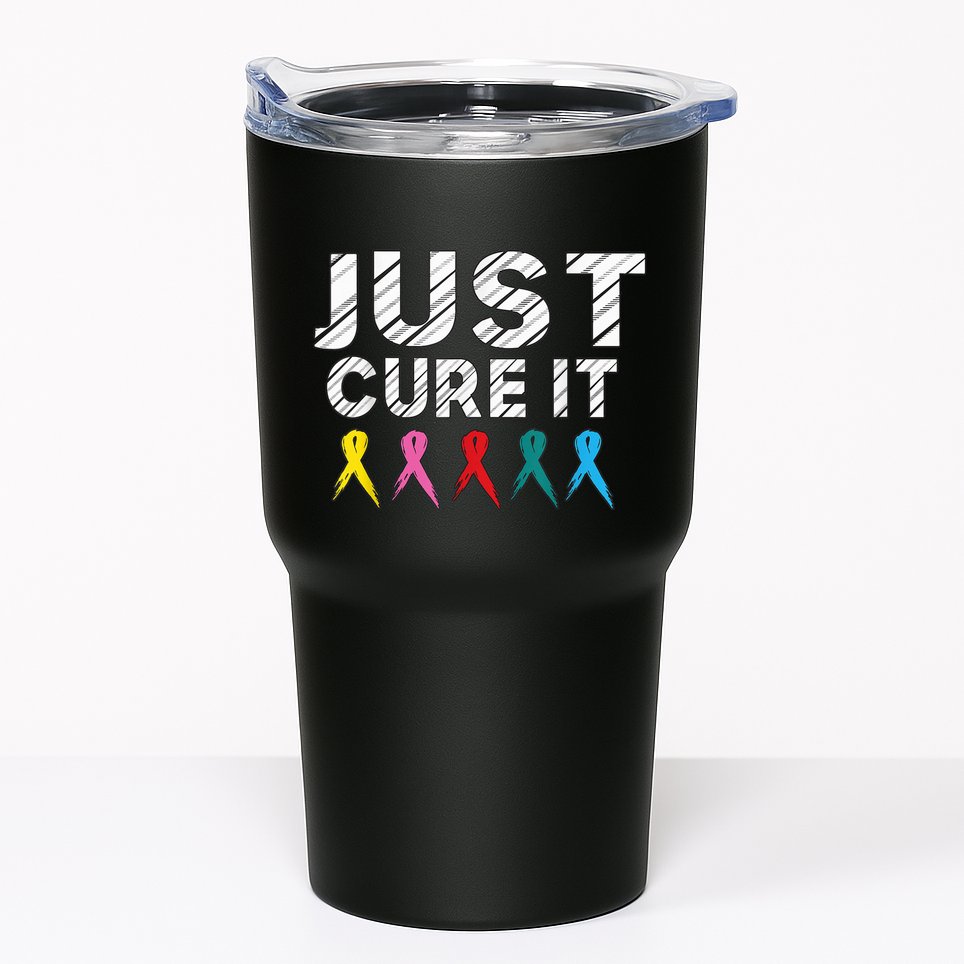 Just Cure It Tee  Wo Kid Cancer Survivors Fight It Tumbler