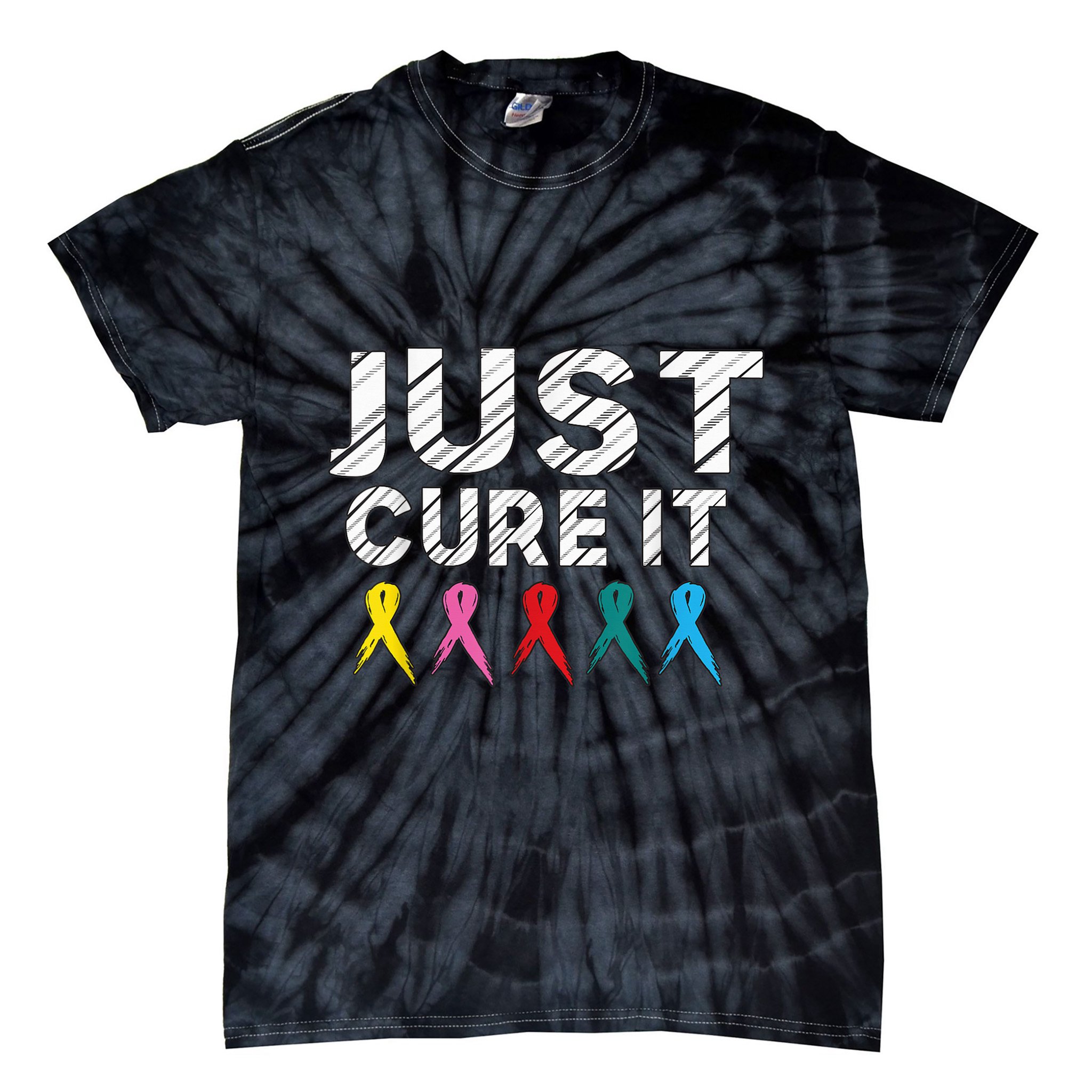 Just Cure It Tee  Wo Kid Cancer Survivors Fight It Tie-Dye T-Shirt