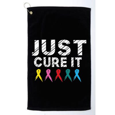 Just Cure It Tee  Wo Kid Cancer Survivors Fight It Golf Towel