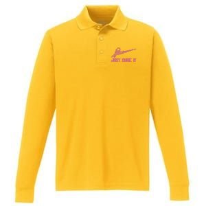 Just Cure It Breast Cancer Performance Long Sleeve Polo