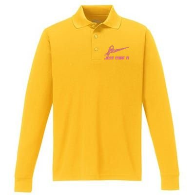 Just Cure It Breast Cancer Performance Long Sleeve Polo