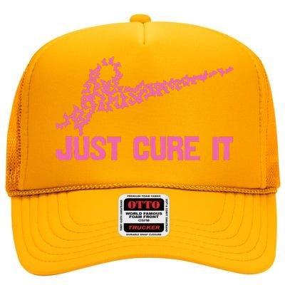 Just Cure It Breast Cancer High Crown Mesh Back Trucker Hat