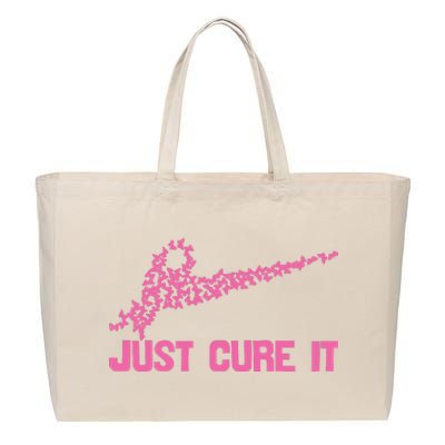 Just Cure It Breast Cancer Cotton Canvas Jumbo Tote