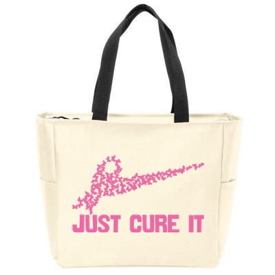 Just Cure It Breast Cancer Zip Tote Bag