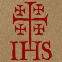 Jerusalem Cross Ihs Knights Templar Cotton Canvas Backpack