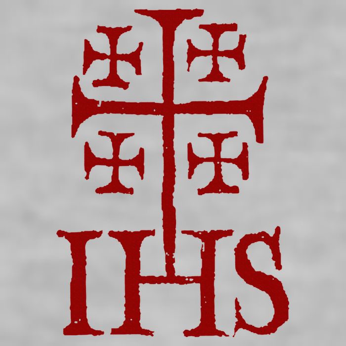 Jerusalem Cross Ihs Knights Templar Ladies PosiCharge Tri-Blend Wicking Tank