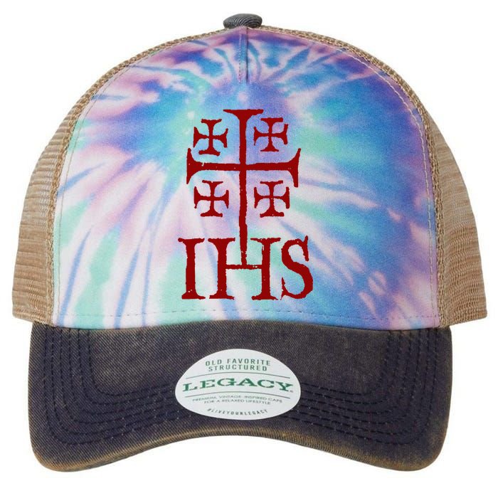 Jerusalem Cross Ihs Knights Templar Legacy Tie Dye Trucker Hat