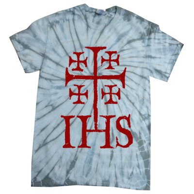 Jerusalem Cross Ihs Knights Templar Tie-Dye T-Shirt