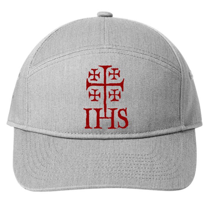 Jerusalem Cross Ihs Knights Templar 7-Panel Snapback Hat
