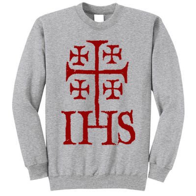 Jerusalem Cross Ihs Knights Templar Tall Sweatshirt