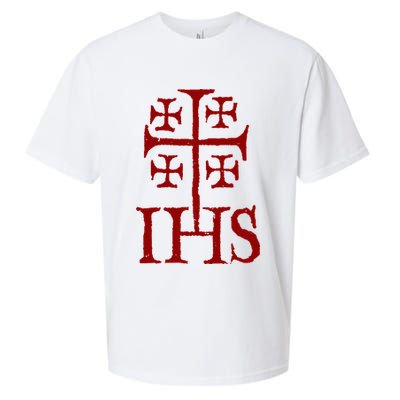 Jerusalem Cross Ihs Knights Templar Sueded Cloud Jersey T-Shirt