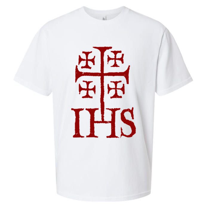 Jerusalem Cross Ihs Knights Templar Sueded Cloud Jersey T-Shirt