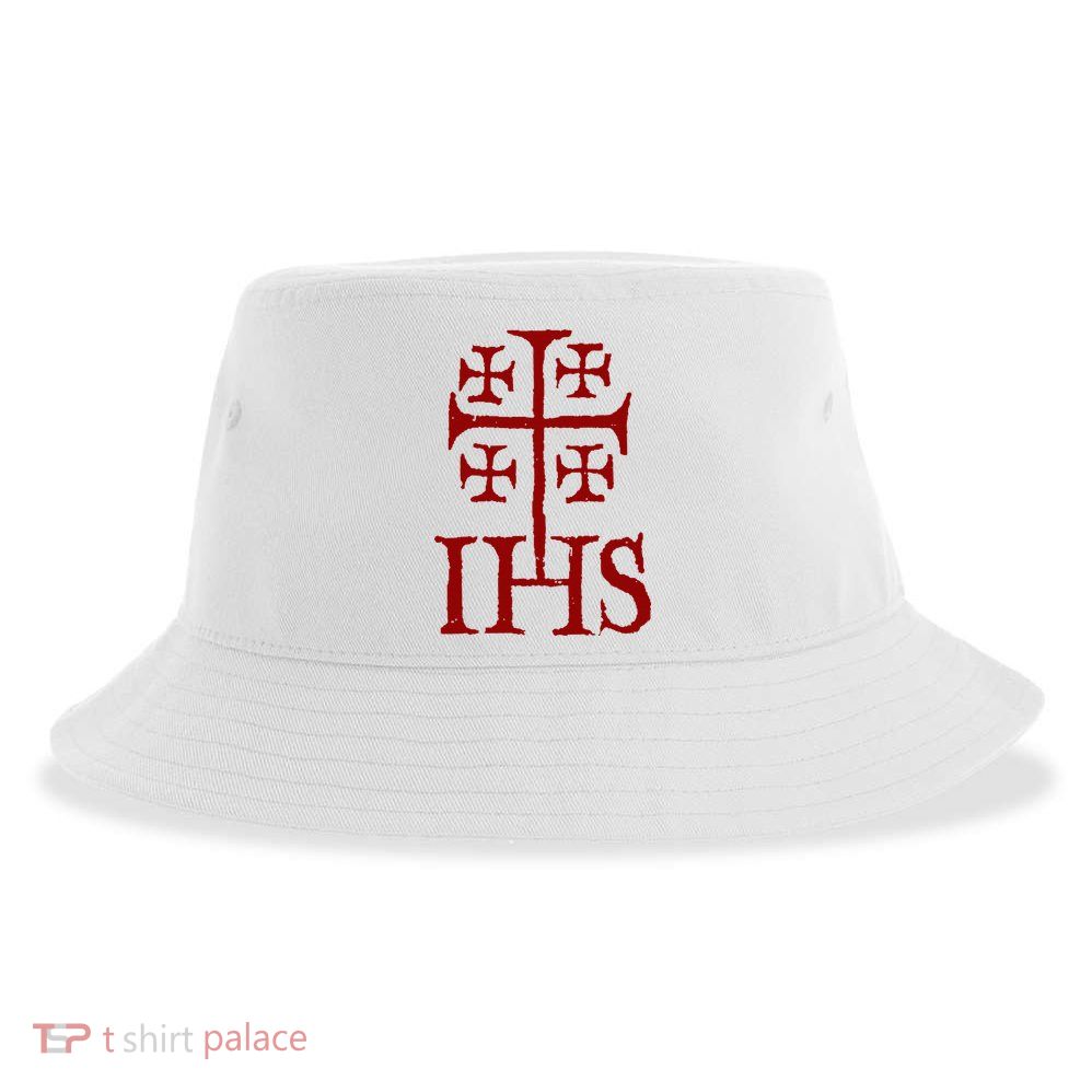 Jerusalem Cross Ihs Knights Templar Sustainable Bucket Hat
