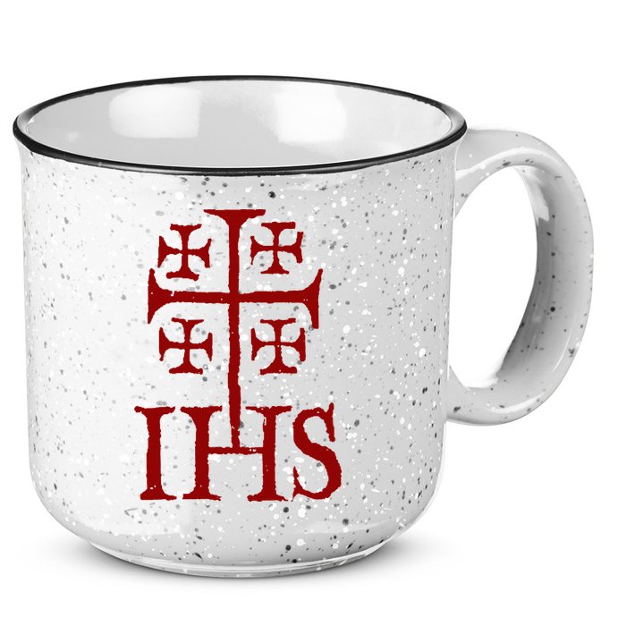 Jerusalem Cross Ihs Knights Templar 15oz Campfire Ceramic Mug