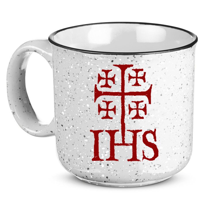 Jerusalem Cross Ihs Knights Templar 15oz Campfire Ceramic Mug