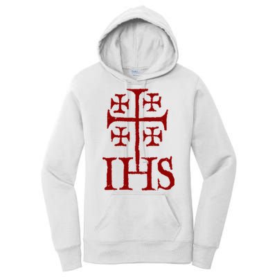 Jerusalem Cross Ihs Knights Templar Women's Pullover Hoodie