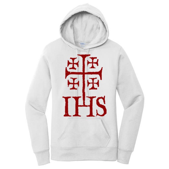 Jerusalem Cross Ihs Knights Templar Women's Pullover Hoodie