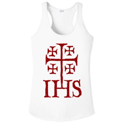 Jerusalem Cross Ihs Knights Templar Ladies PosiCharge Competitor Racerback Tank