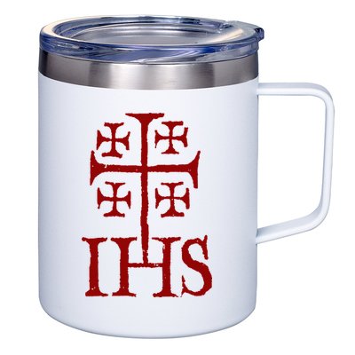 Jerusalem Cross Ihs Knights Templar 12oz Stainless Steel Coffee Mug
