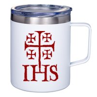 Jerusalem Cross Ihs Knights Templar 12oz Stainless Steel Coffee Mug